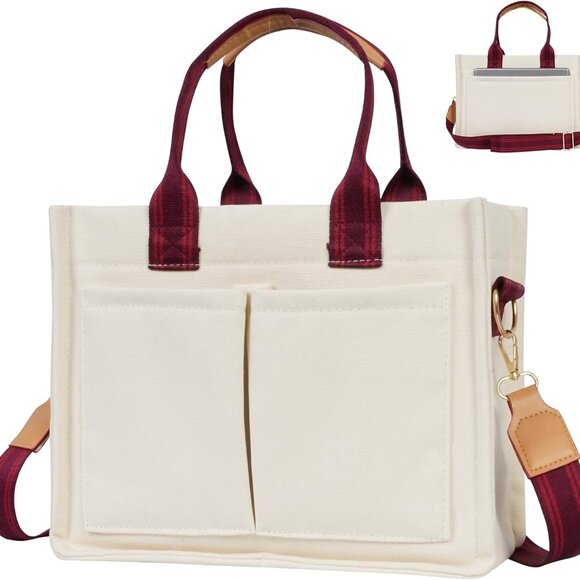 Functional Canvas Tote Bag: Ideal Gift for Teachers, Nurses & Busy Professionals - Picture 1 of 7